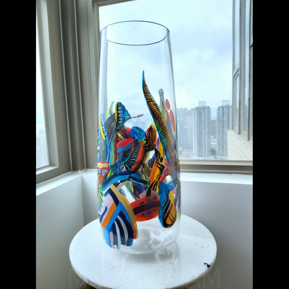 Hand painted on vase Hand painted on vase