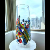 Varnish hand painted vase