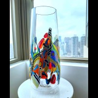 Varnish hand painted vase